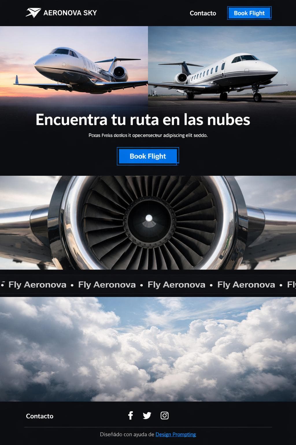 Aeronova Sky — vista previa del theme