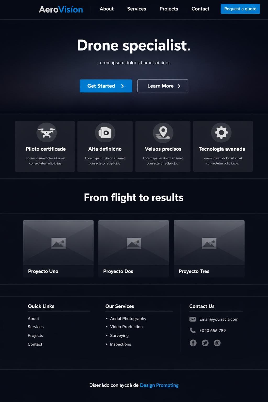 AeroVisión — vista previa del theme
