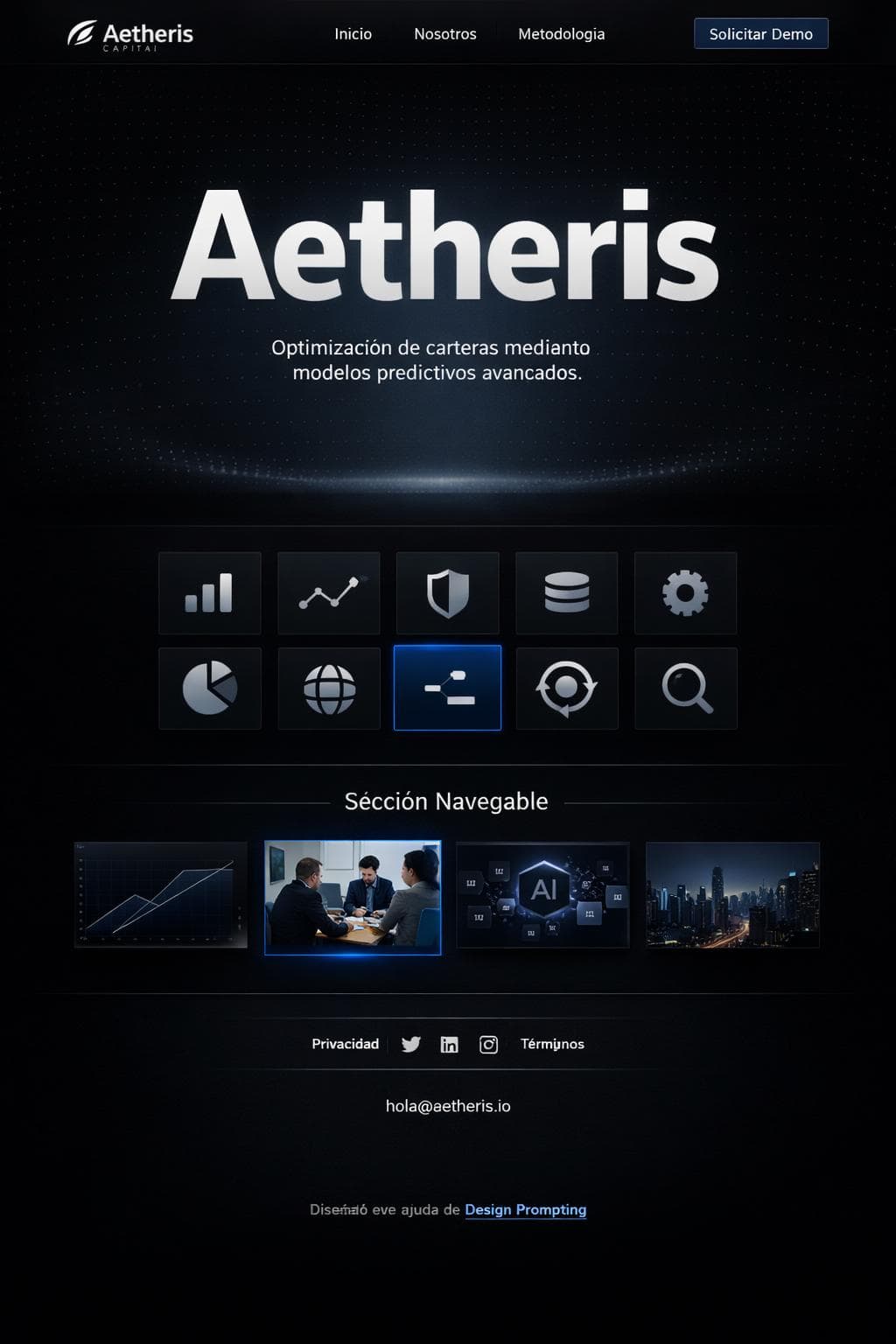 Aetheris Capital — vista previa del theme