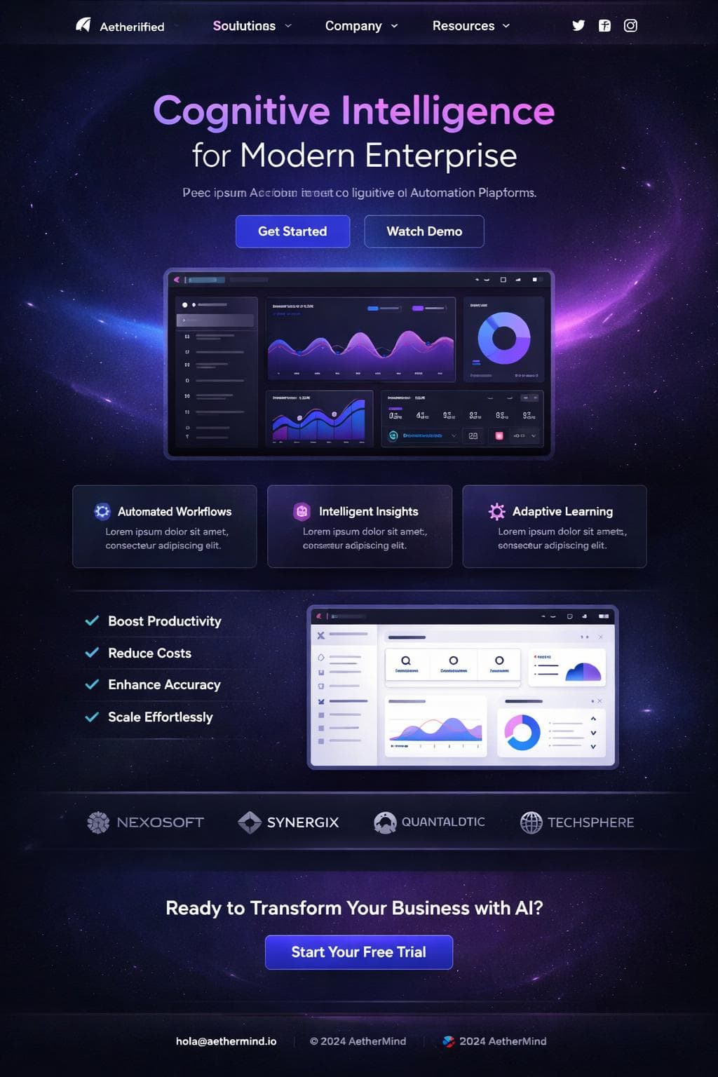 AetherMind — vista previa del theme