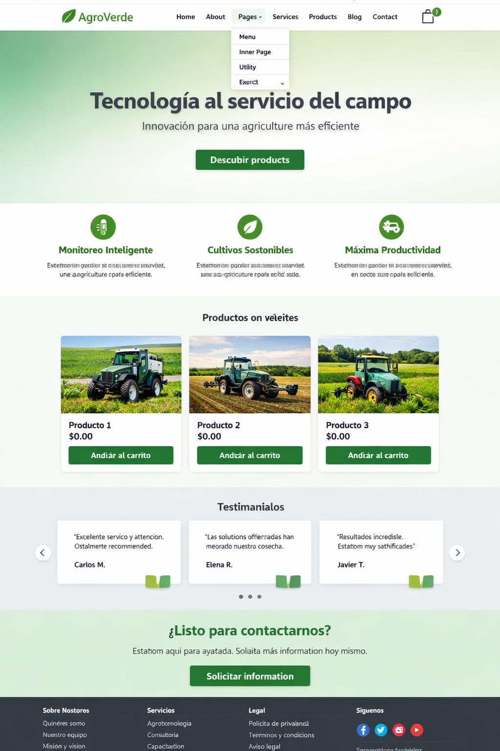 AgroVerde — vista previa del theme