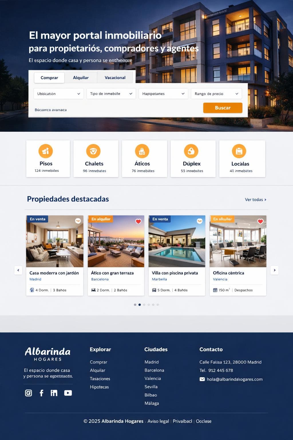 Albarinda Hogares &mdash; vista previa del theme