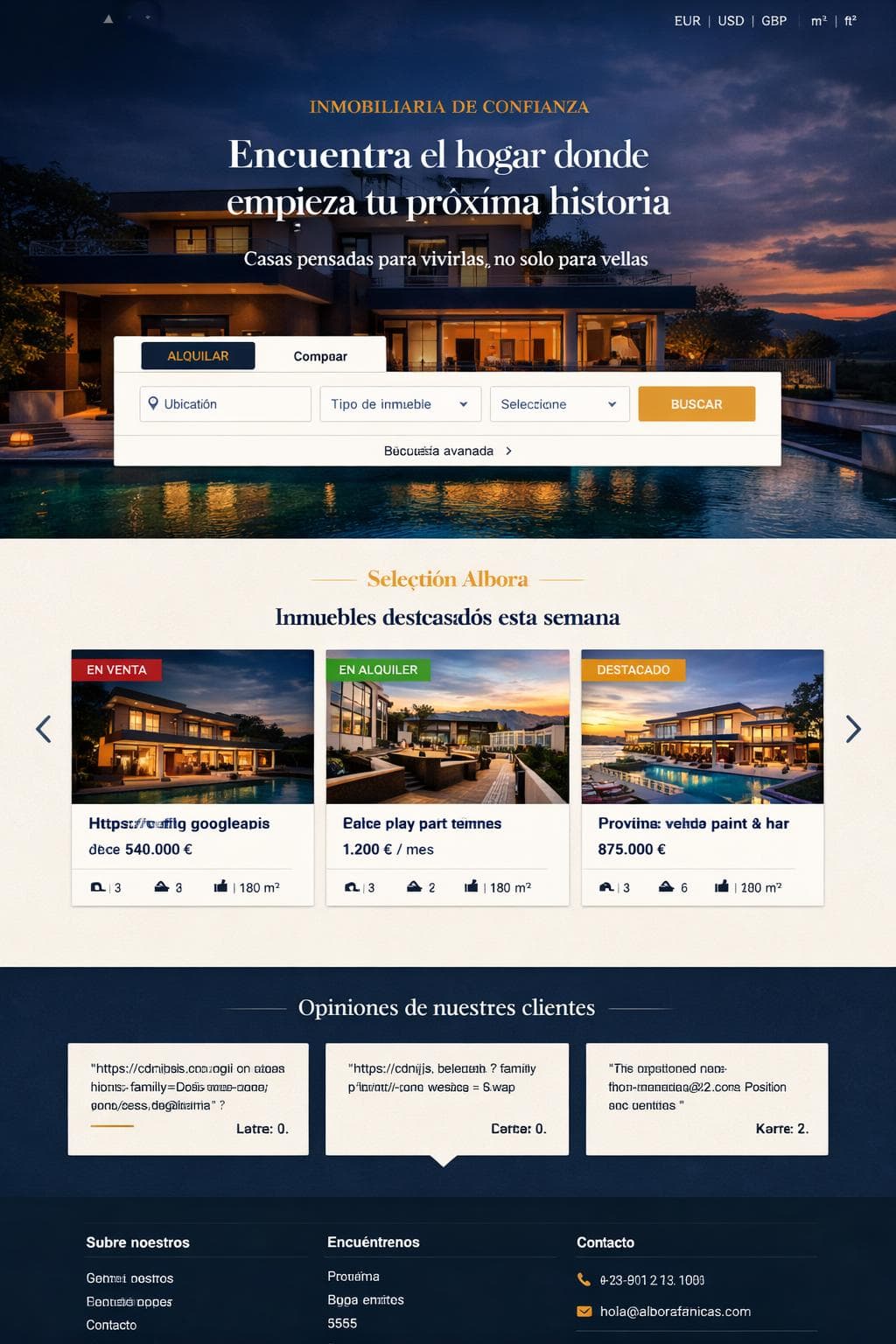 Albora Fincas &mdash; vista previa del theme