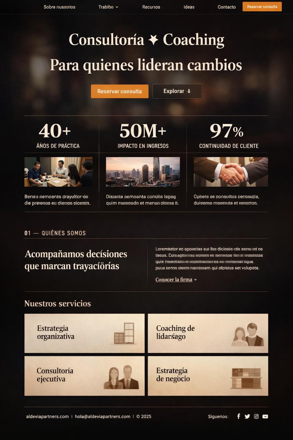 Aldevia Partners — vista previa del theme