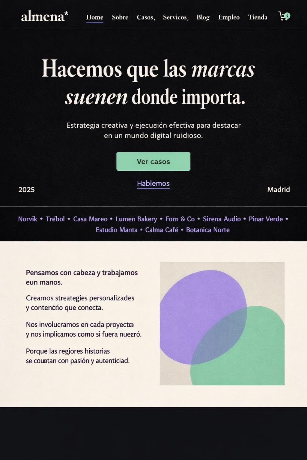 Almena Studio — vista previa del theme