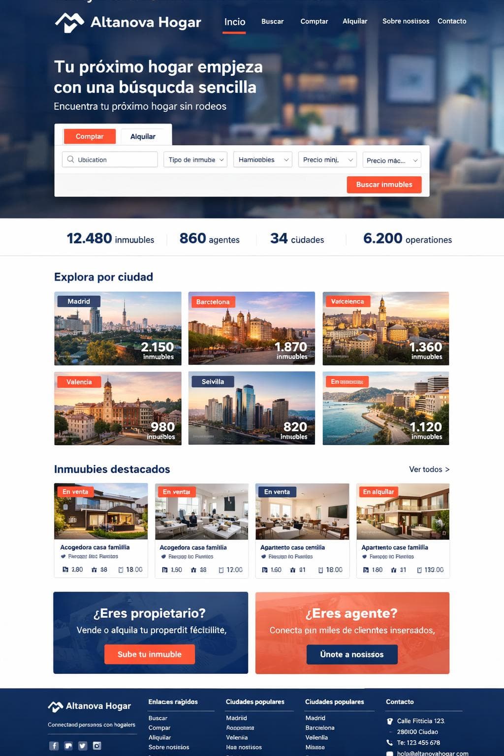 Altanova Hogar &mdash; vista previa del theme