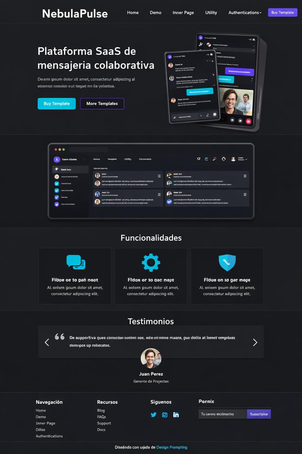 App Coral — vista previa del theme