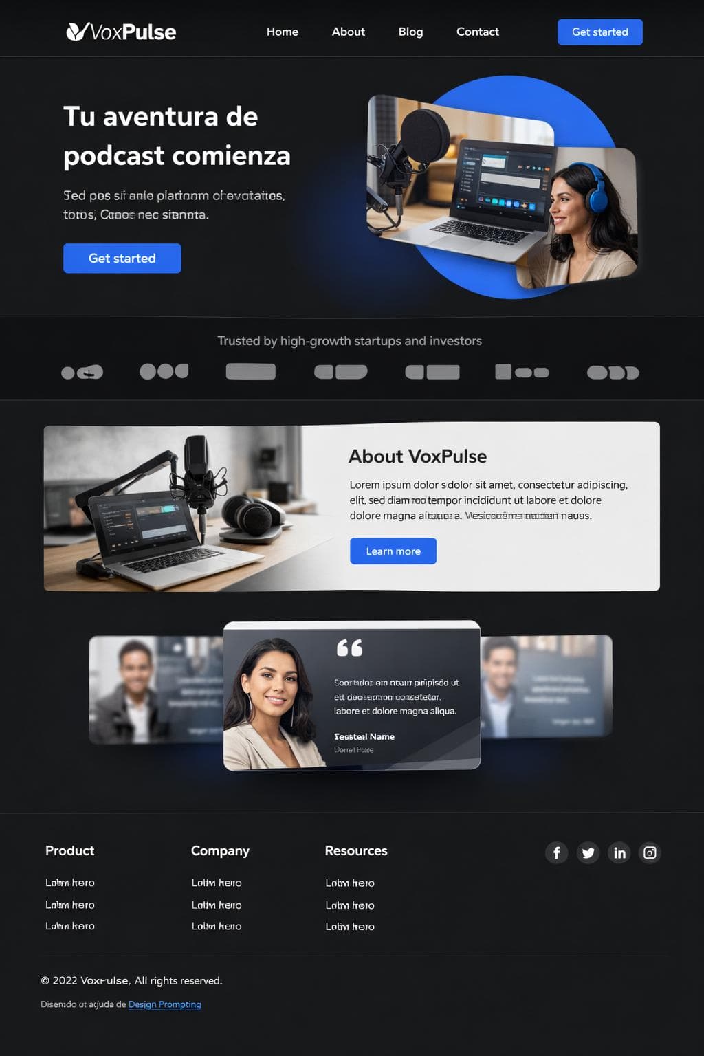 App Duna — vista previa del theme