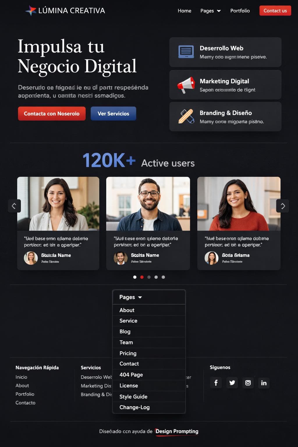 Arabesco Lúmina — vista previa del theme
