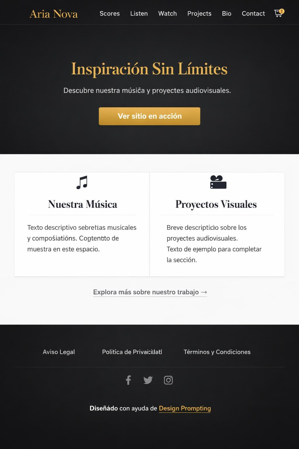 Aria Nova — vista previa del theme