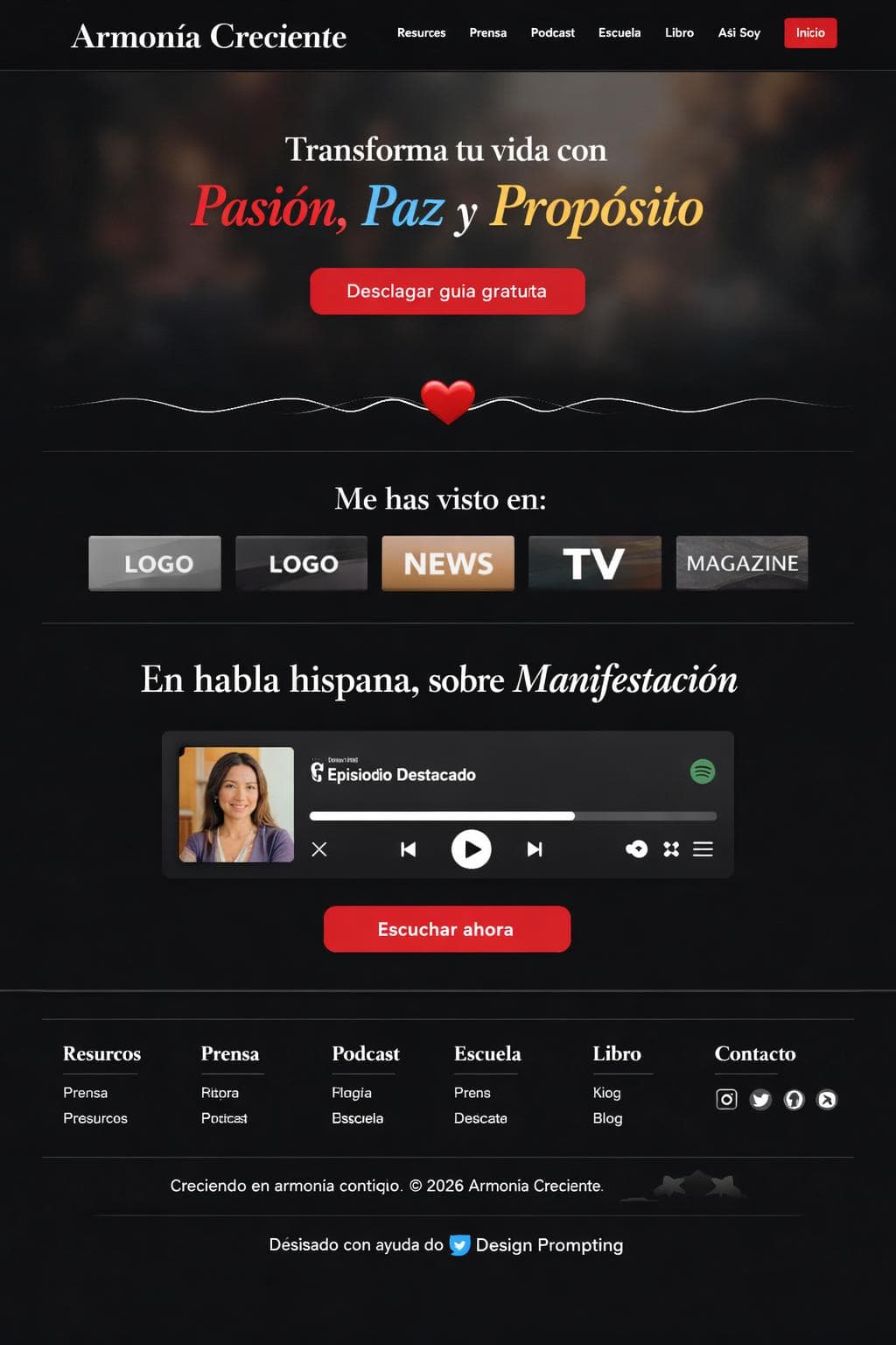Armonía Creciente — vista previa del theme