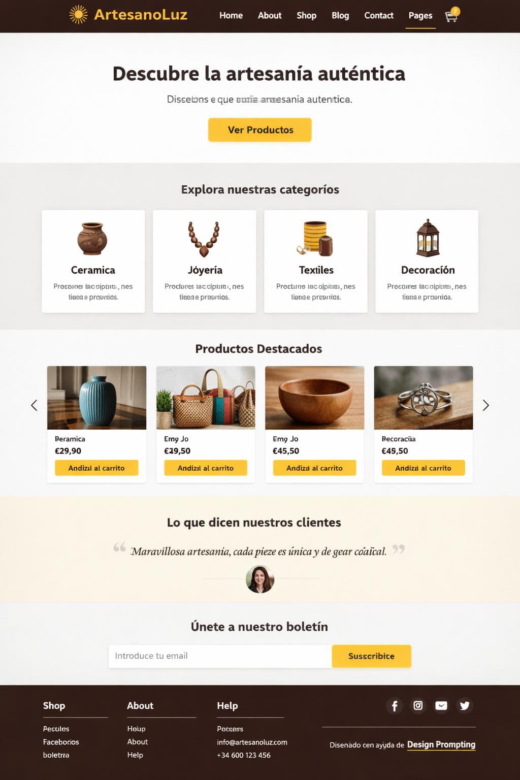 ArtesanoLuz — vista previa del theme