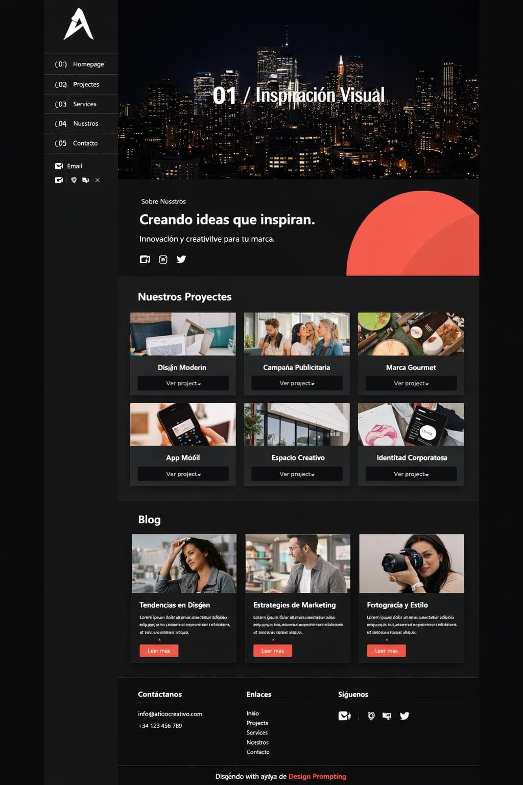 Ático Creativo — vista previa del theme