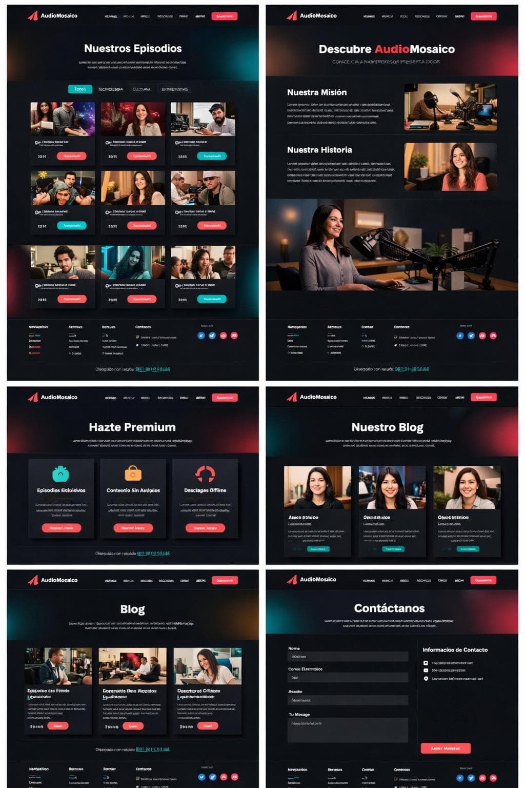 AudioMosaico — vista previa del theme