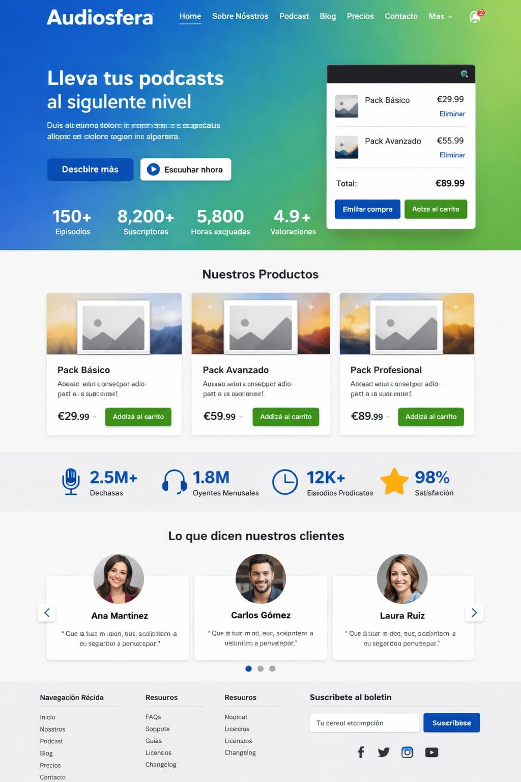 Audiosfera Creativa — vista previa del theme