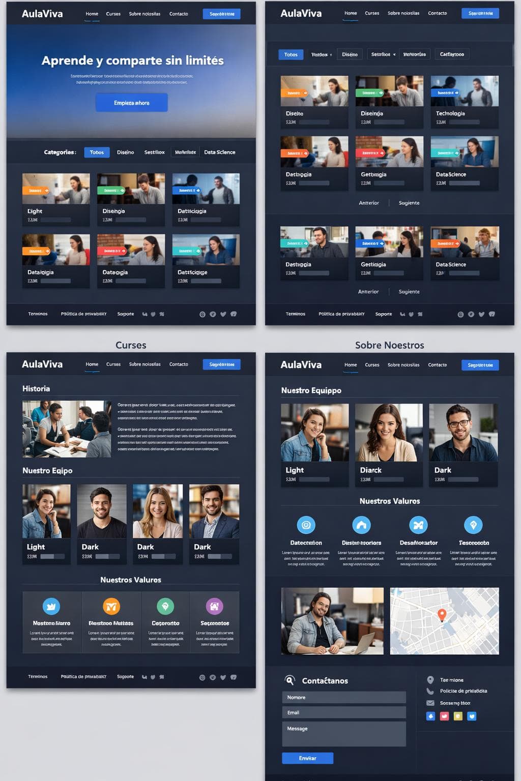 AulaViva — vista previa del theme