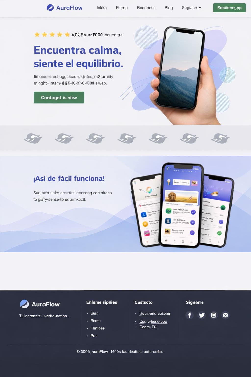 AuraFlow — vista previa del theme