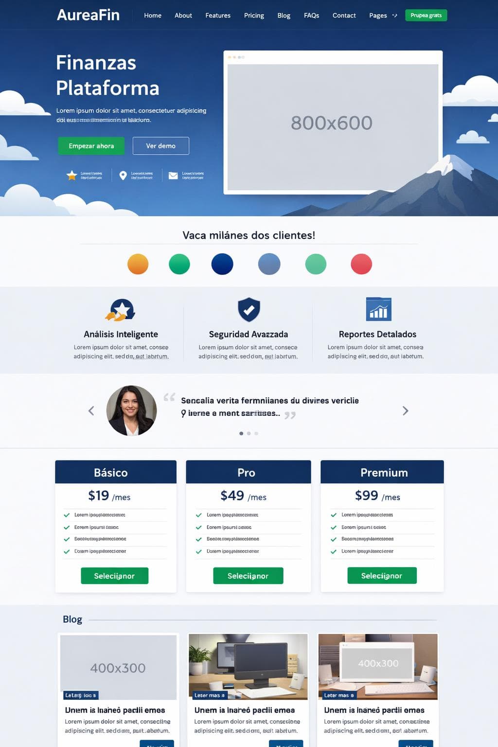 AureaFin — vista previa del theme