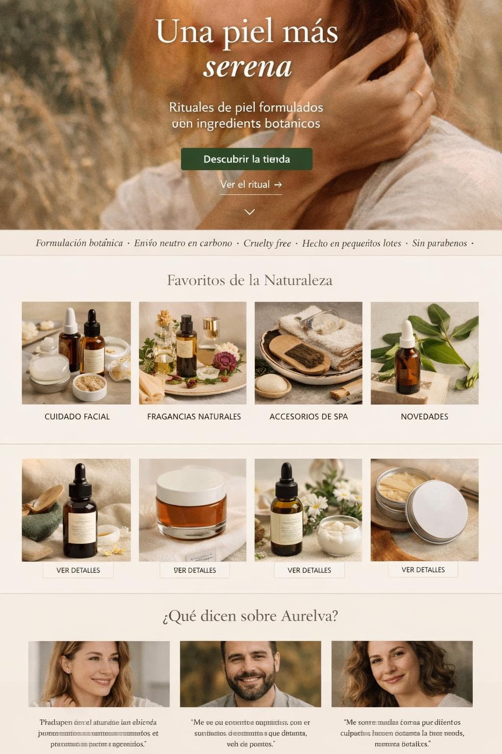 Aurelva Botánica — vista previa del theme