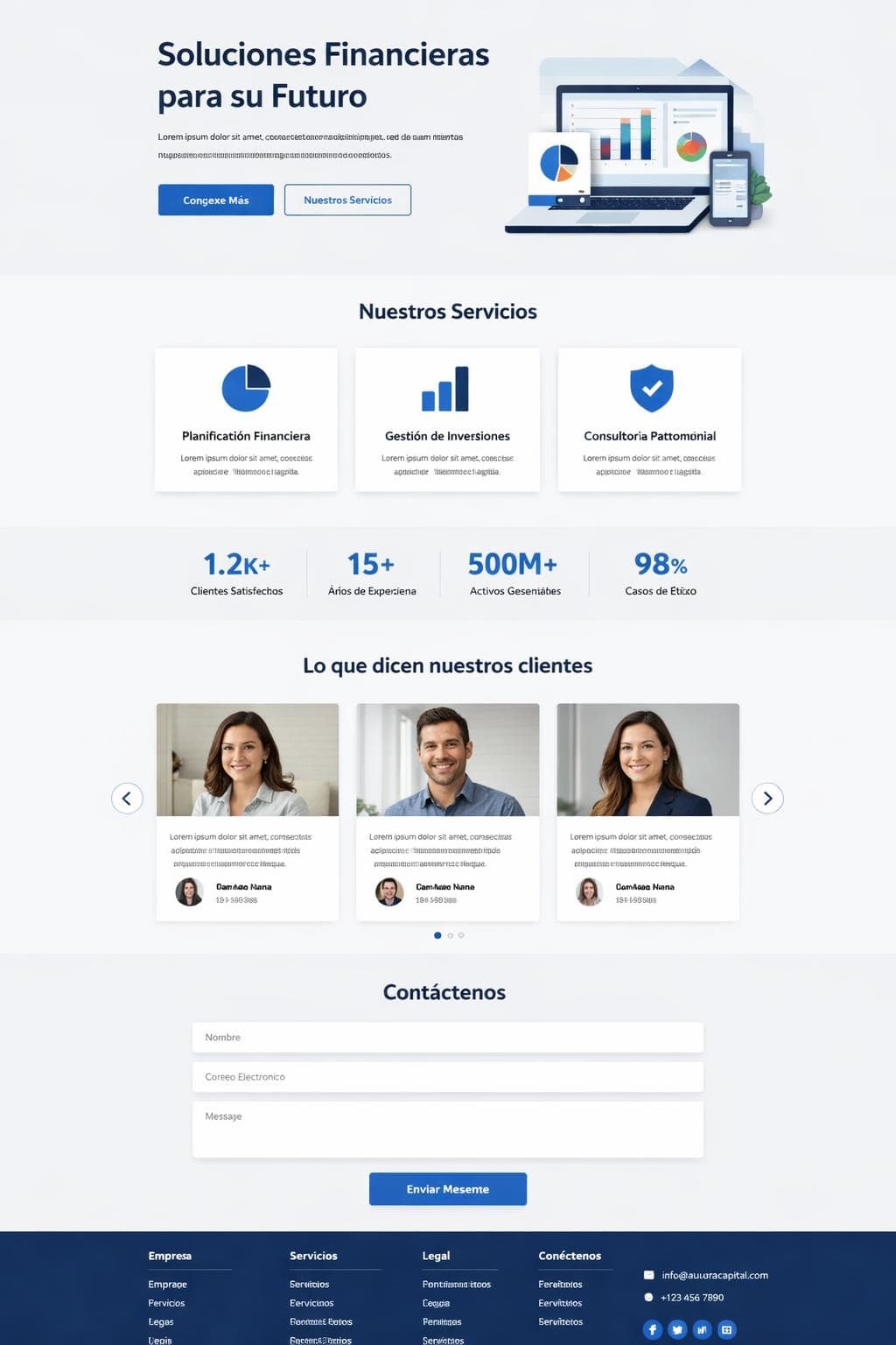 Aurora Capital — vista previa del theme