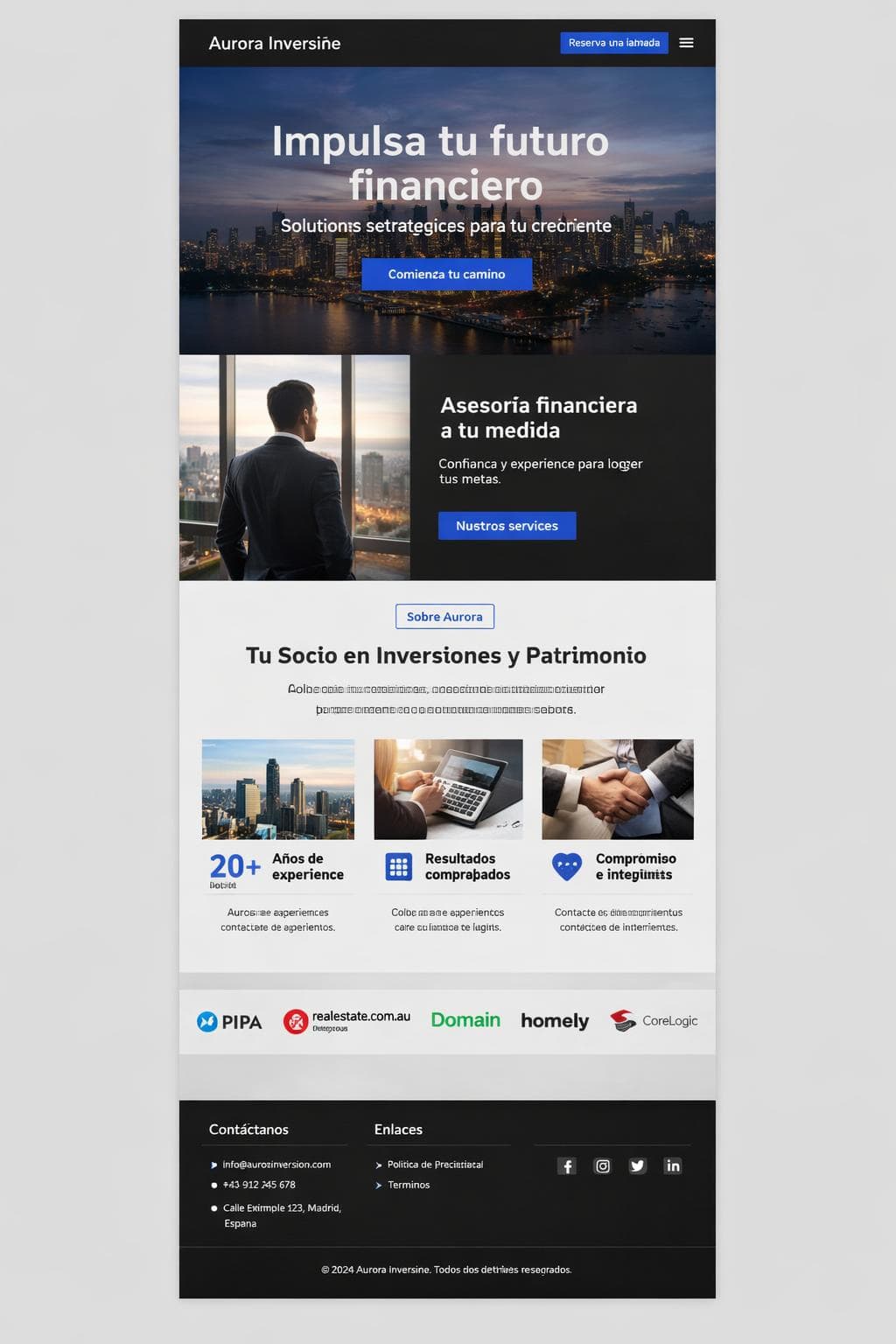 Aurora Inversión — vista previa del theme