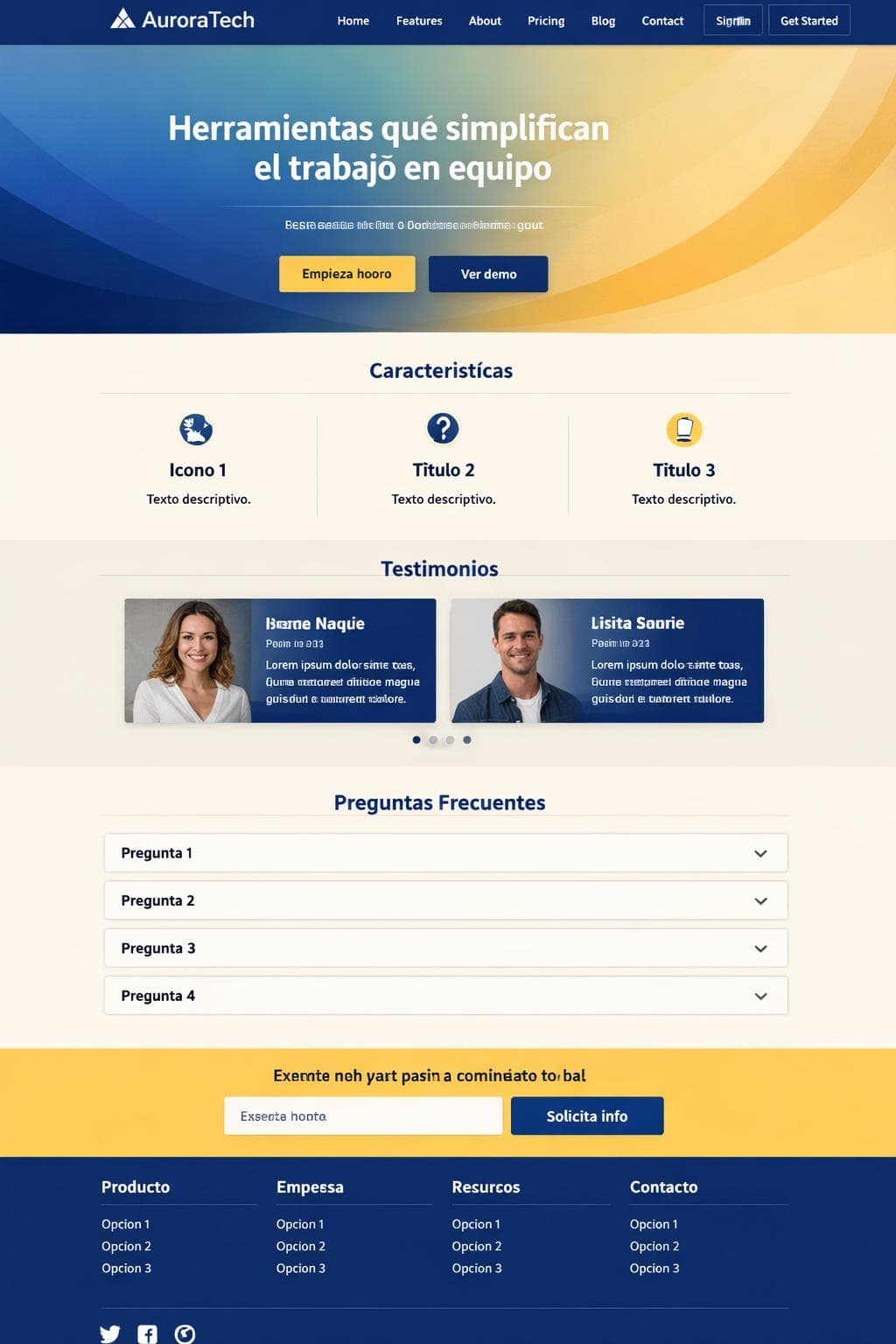 AuroraTech — vista previa del theme