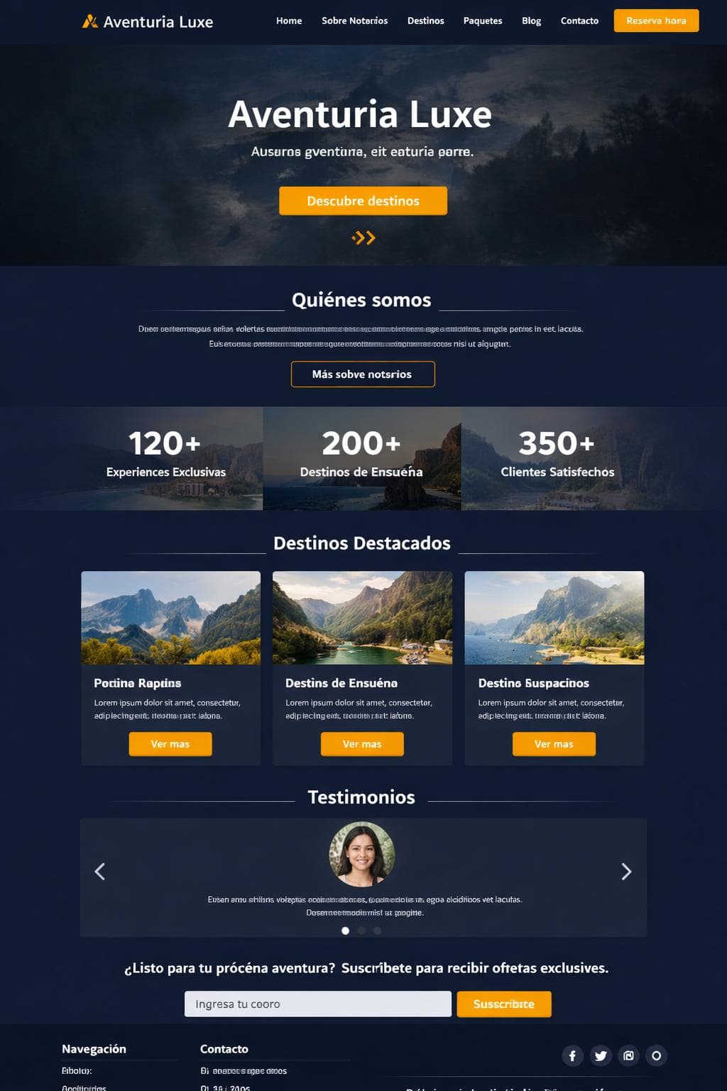 Aventuría Luxe — vista previa del theme