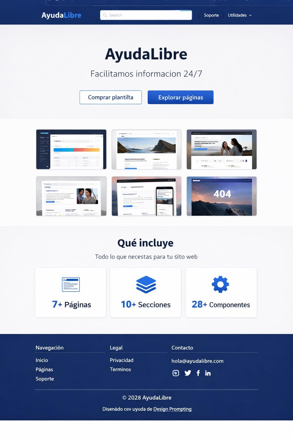 AyudaLibre — vista previa del theme