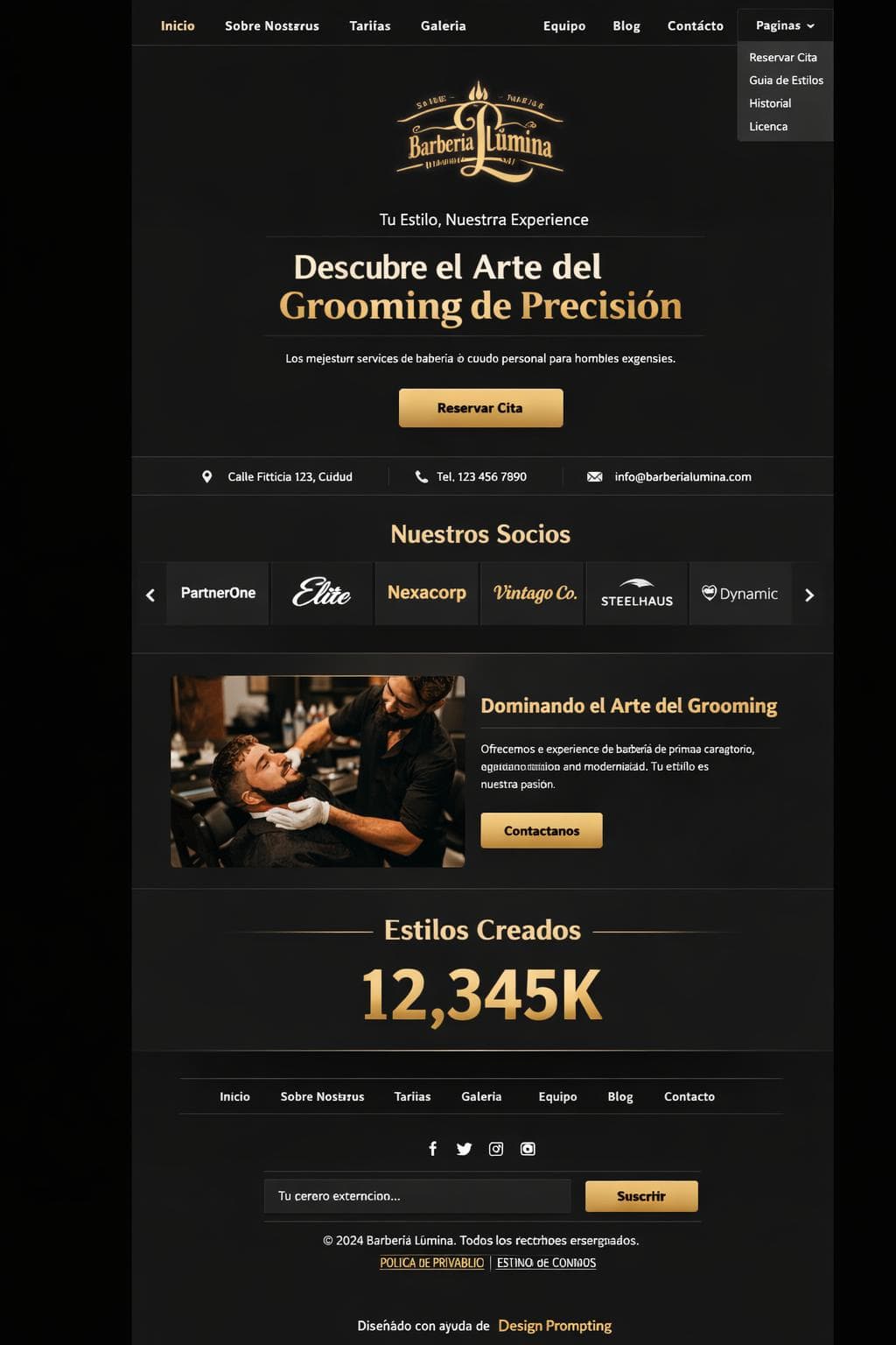 Barbería Lúmina — vista previa del theme