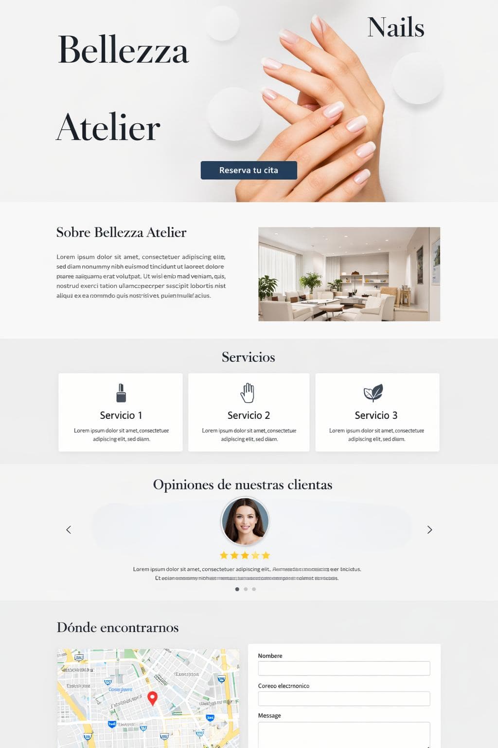 Bellezza Atelier — vista previa del theme