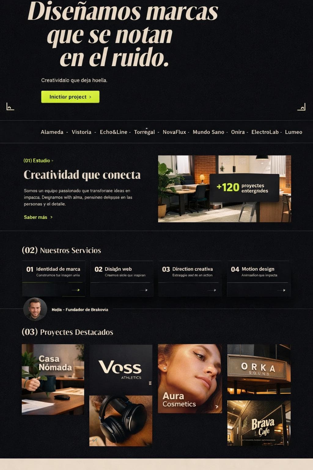Brakovia Studio — vista previa del theme