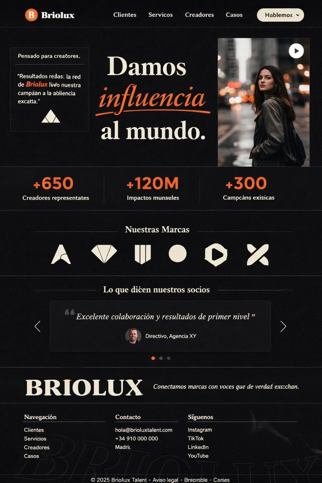 Briolux Talent — vista previa del theme