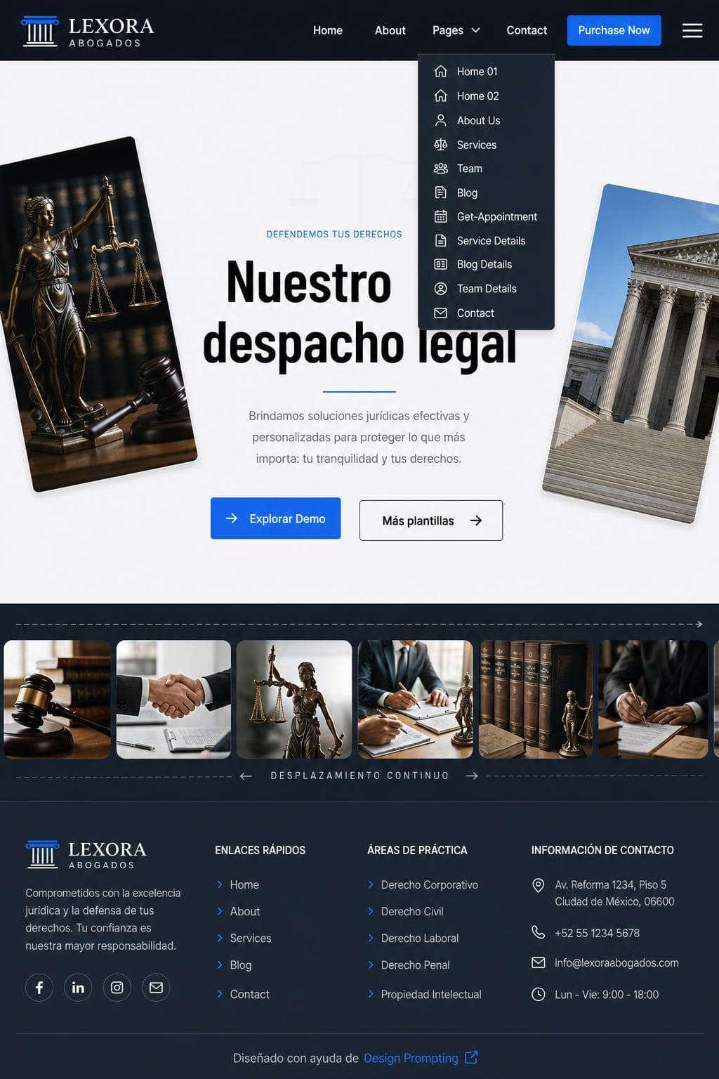Bufete Vega — vista previa del theme