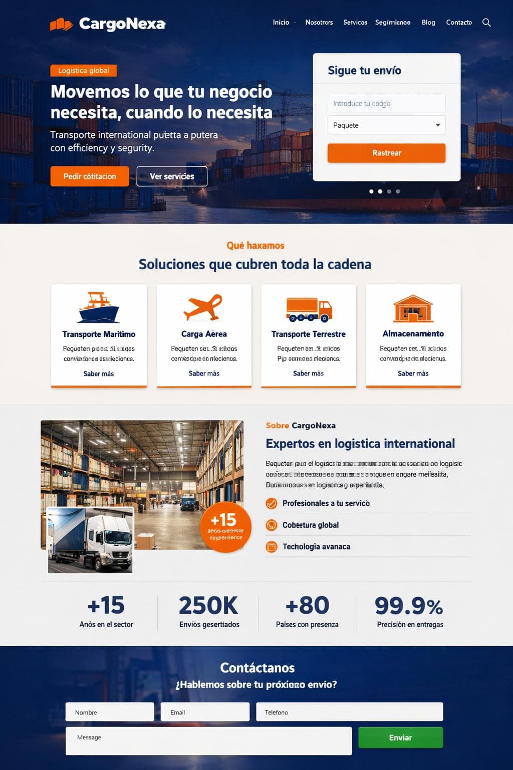 CargoNexa Logistics — vista previa del theme