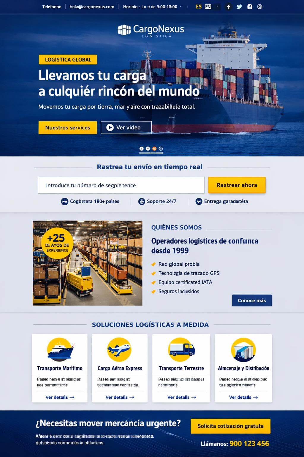 CargoNexus Logística — vista previa del theme