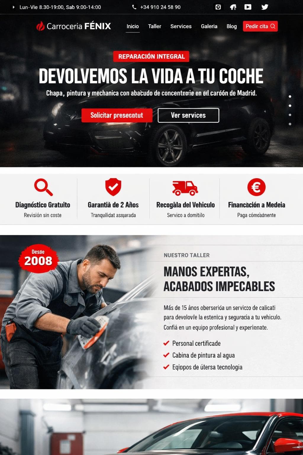 Carrocería Fénix — vista previa del theme