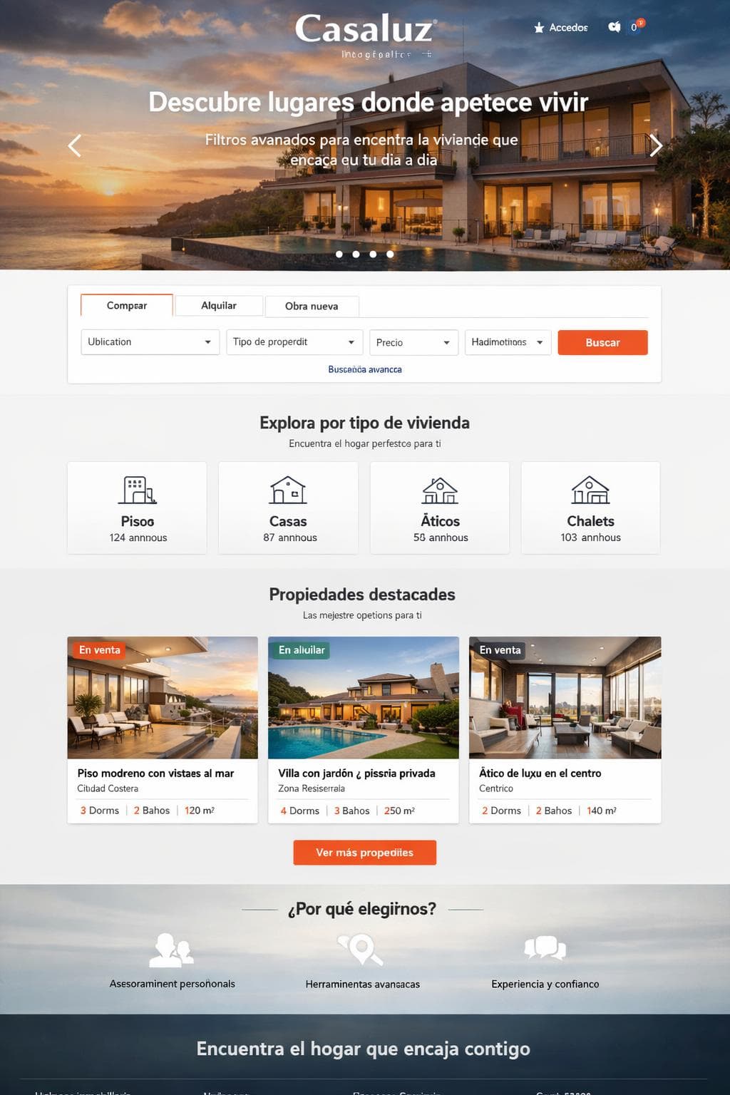 Casaluz Inmobiliaria — vista previa del theme