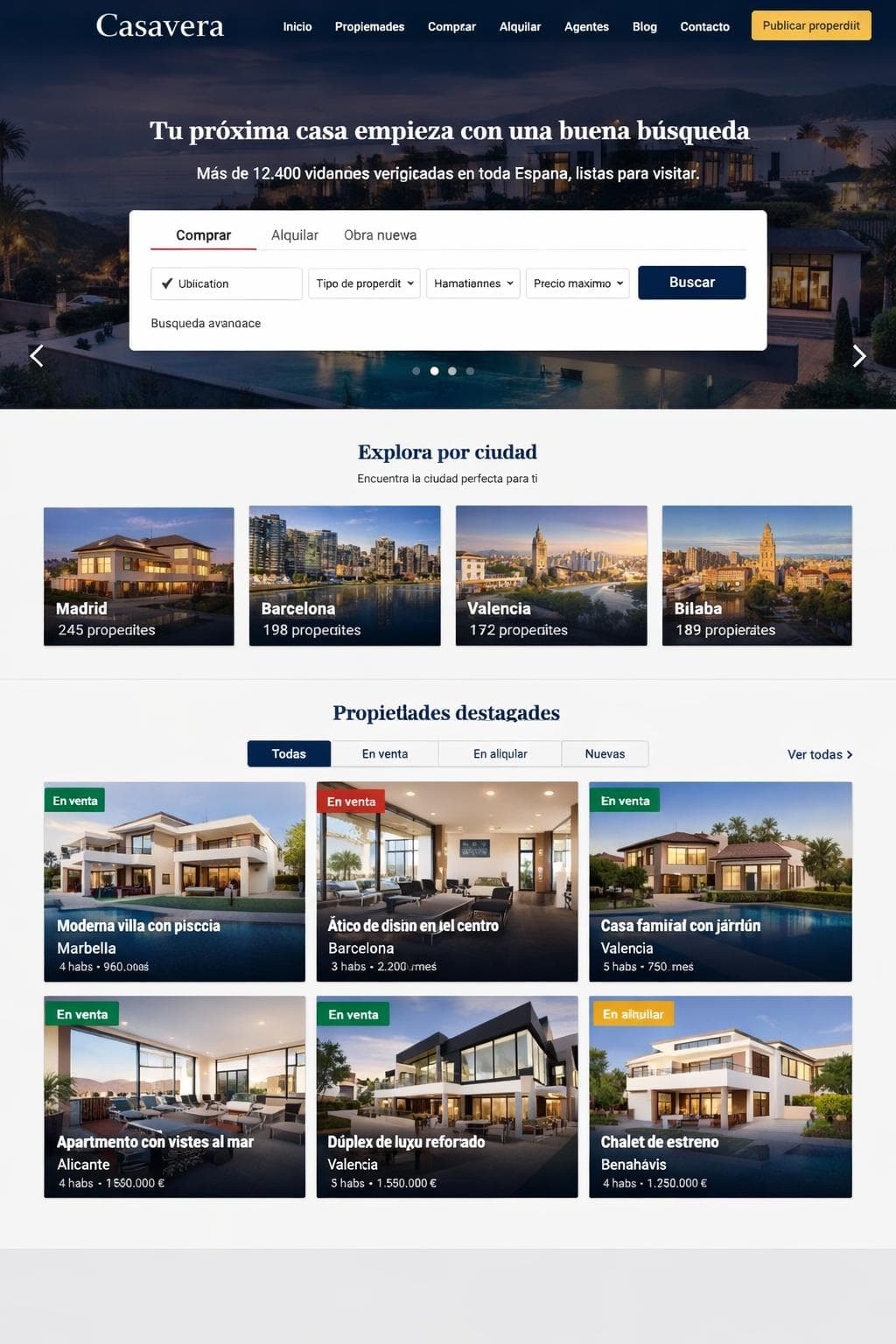 Casavera Hogares — vista previa del theme