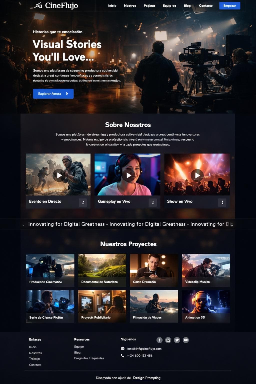 CineFlujo — vista previa del theme