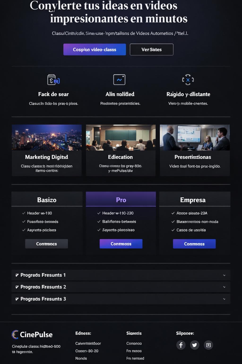 CinePulse — vista previa del theme