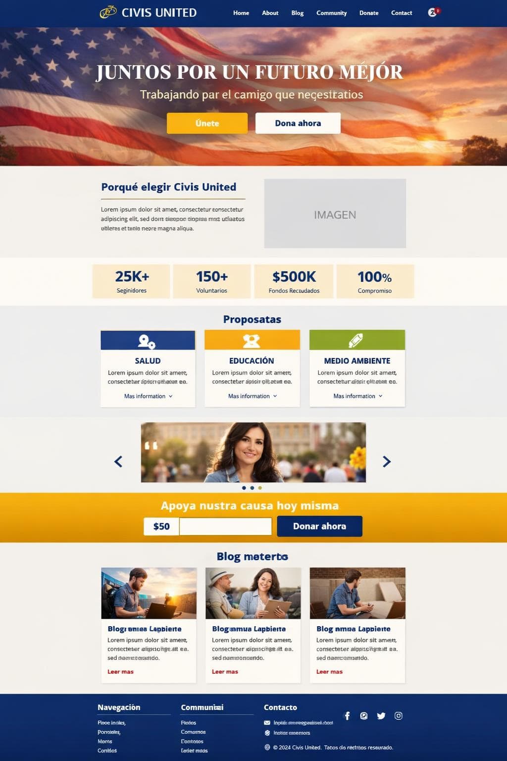 Civis United — vista previa del theme