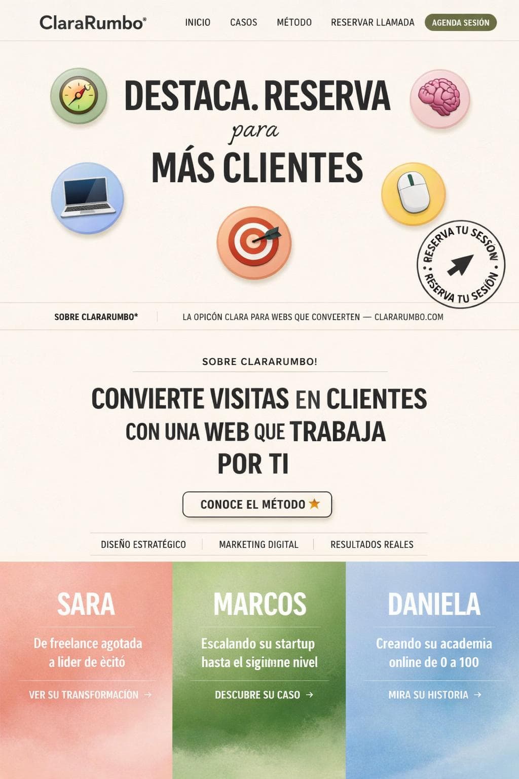 ClaraRumbo Studio &mdash; vista previa del theme
