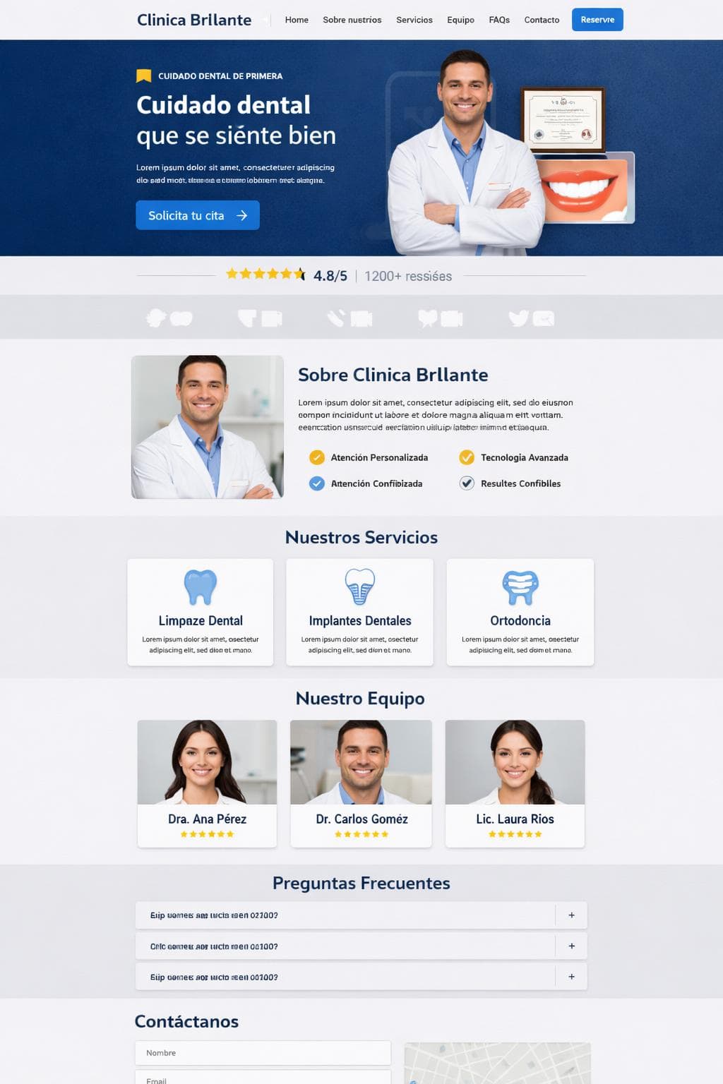 Cl&iacute;nica Brillante &mdash; vista previa del theme