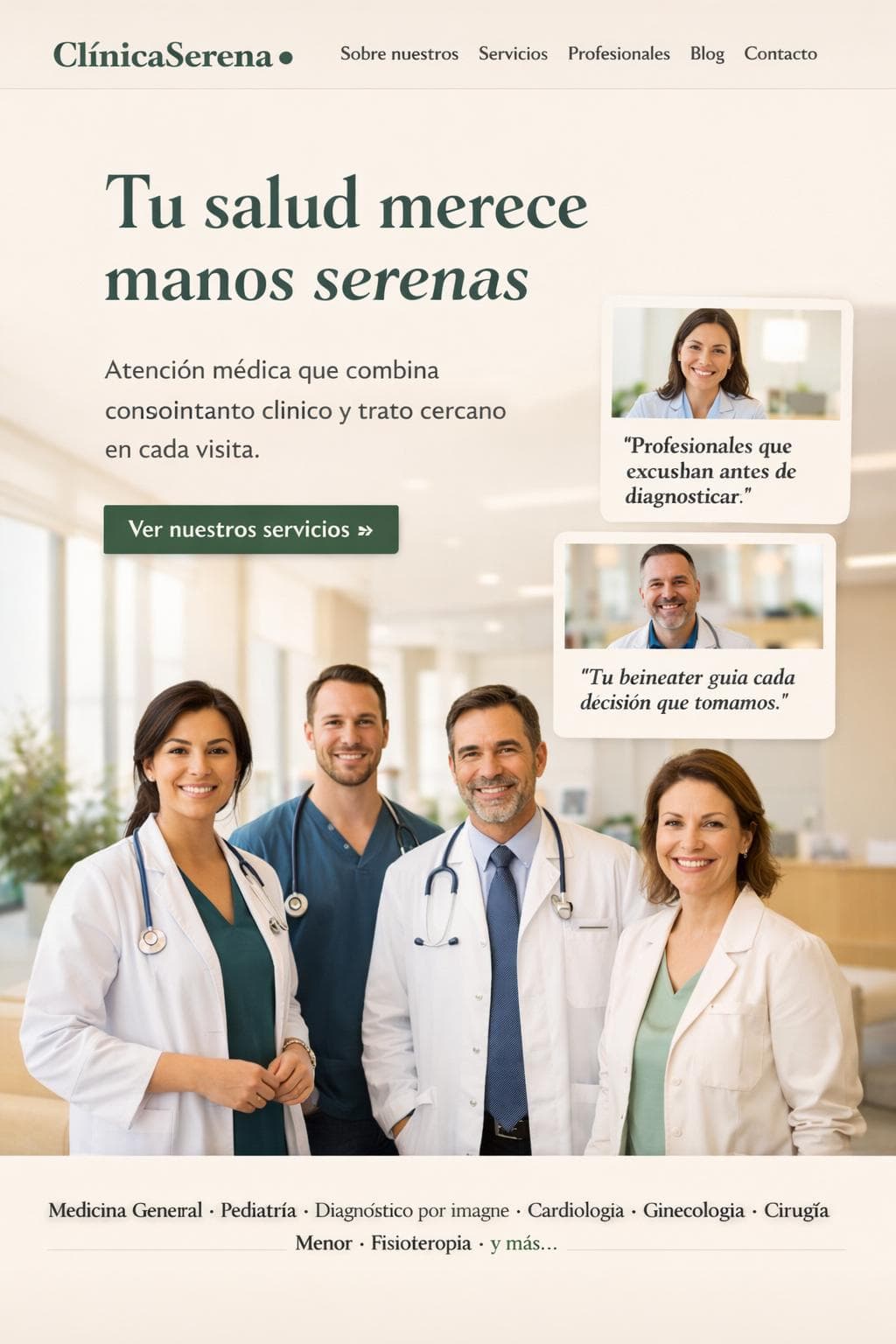 Cl&iacute;nicaSerena Salud &mdash; vista previa del theme