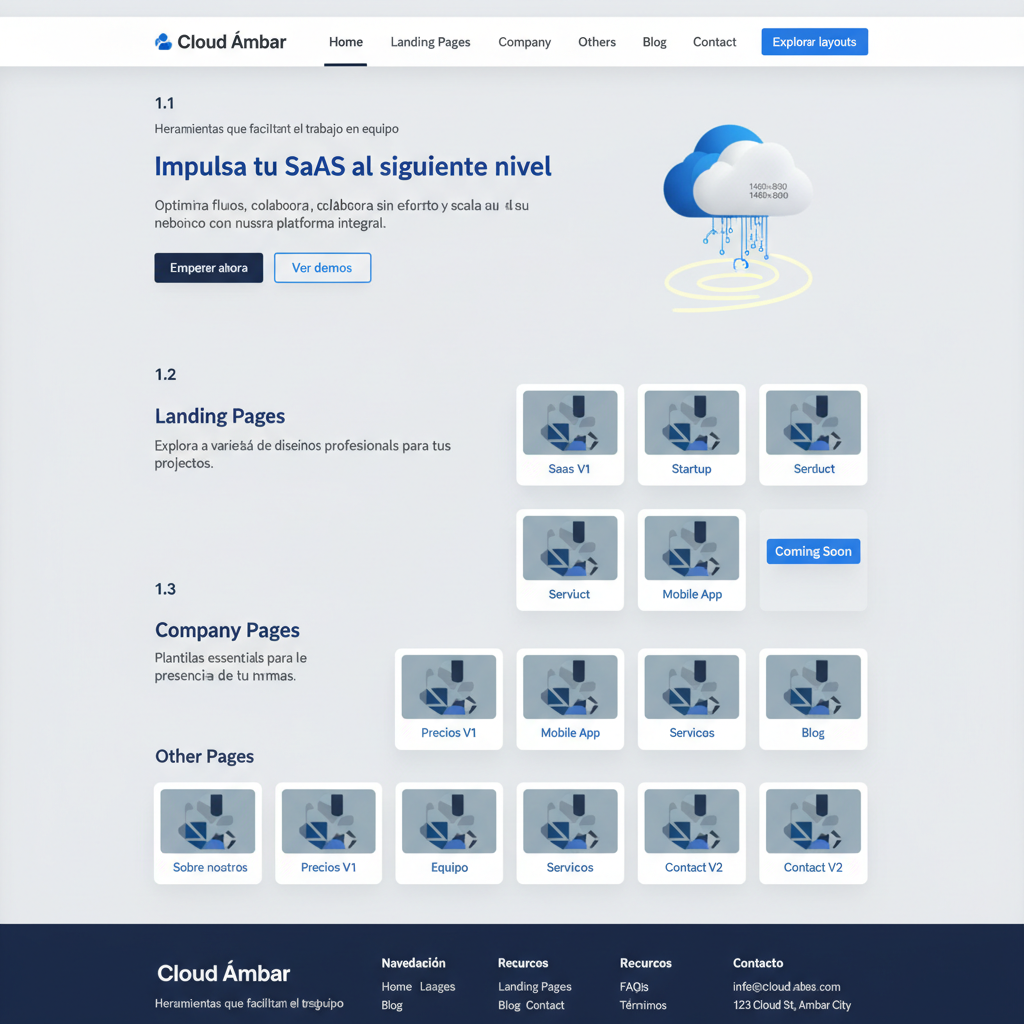 Cloud Ámbar — vista previa del theme