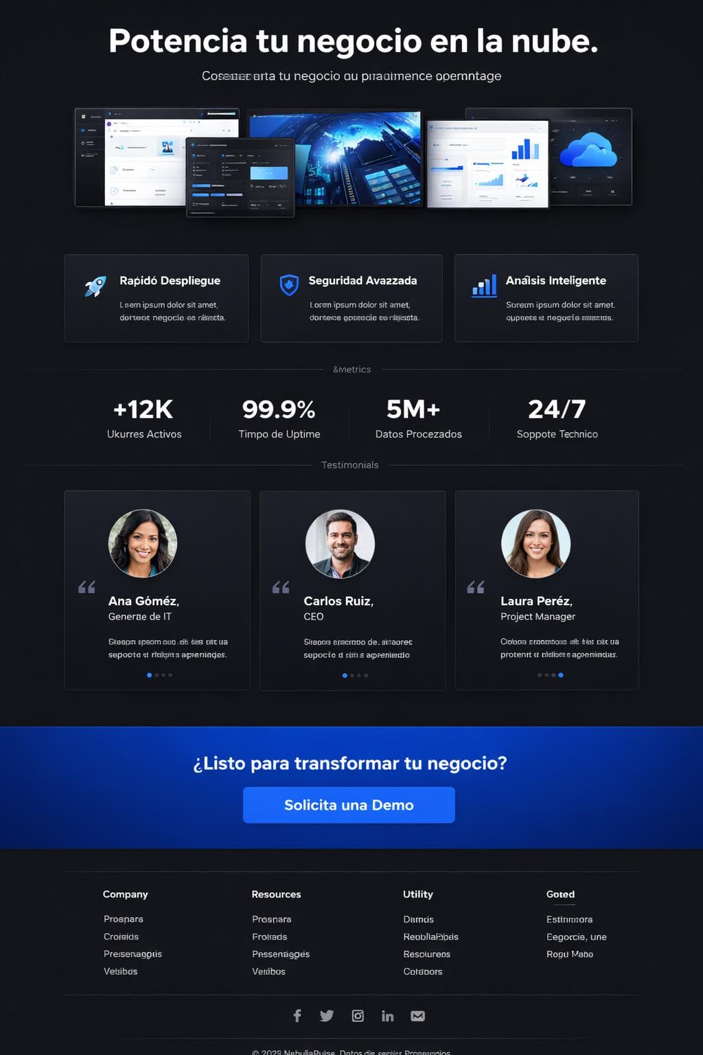 Cloud Cobalto — vista previa del theme