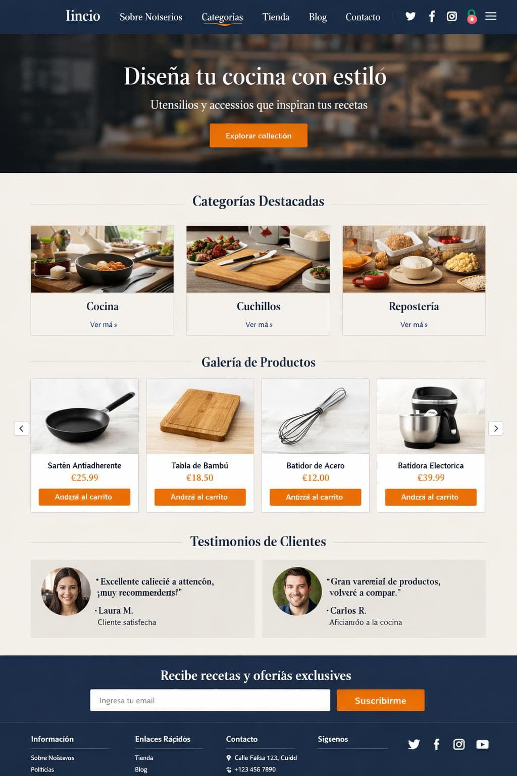 Cocina Viva — vista previa del theme