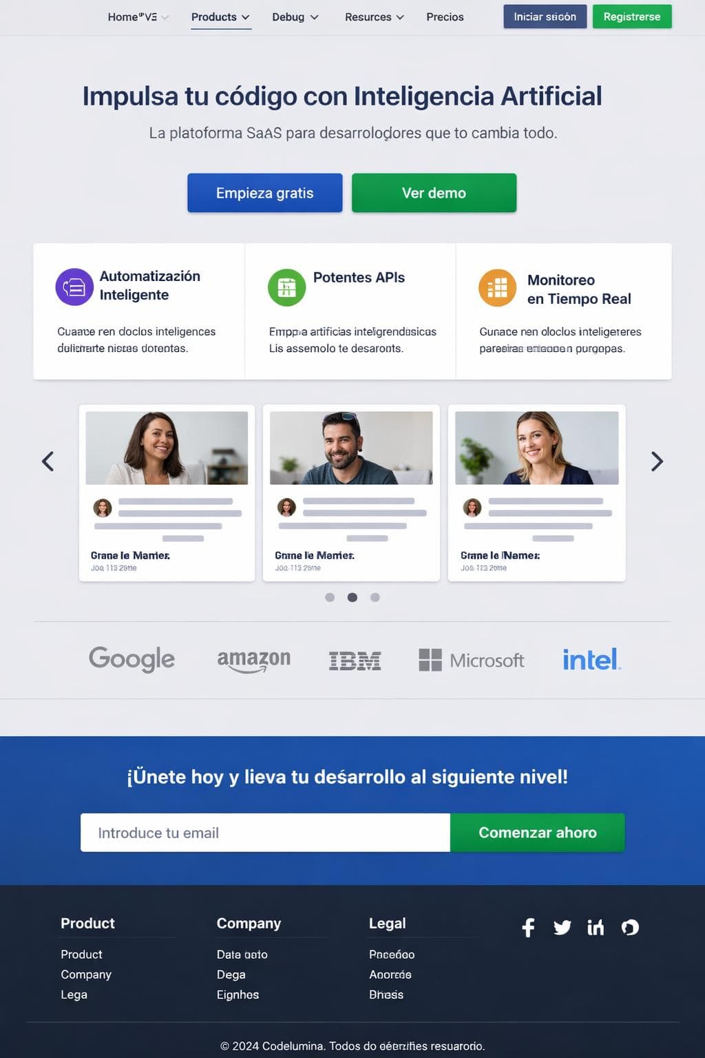 Codelumina — vista previa del theme