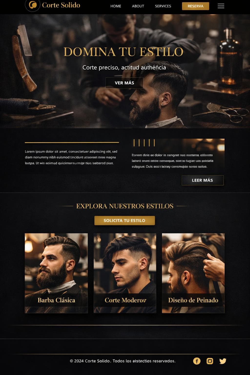 Corte Sólido — vista previa del theme