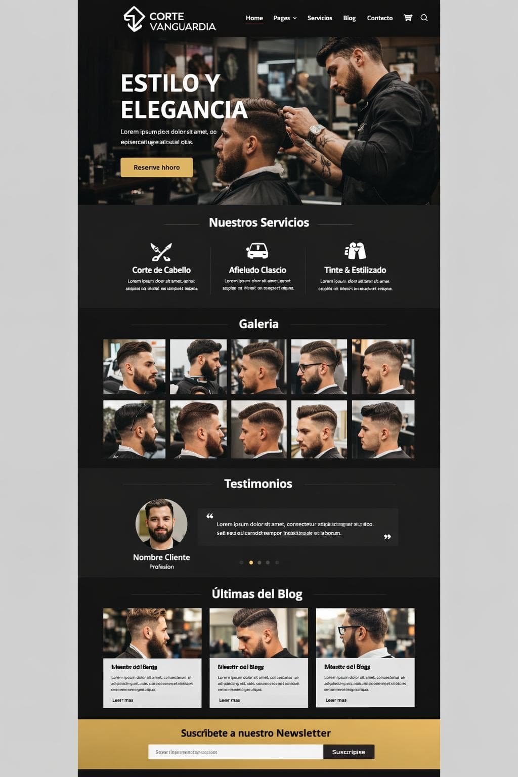 Corte Vanguardia — vista previa del theme
